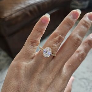 Gold and Silver Women's Ring with Dazzling Stone